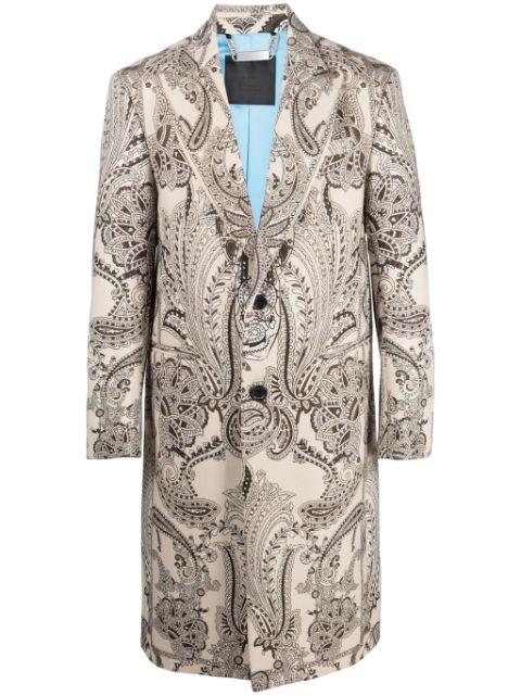 Philipp Plein paisley-print single-breasted coat Men