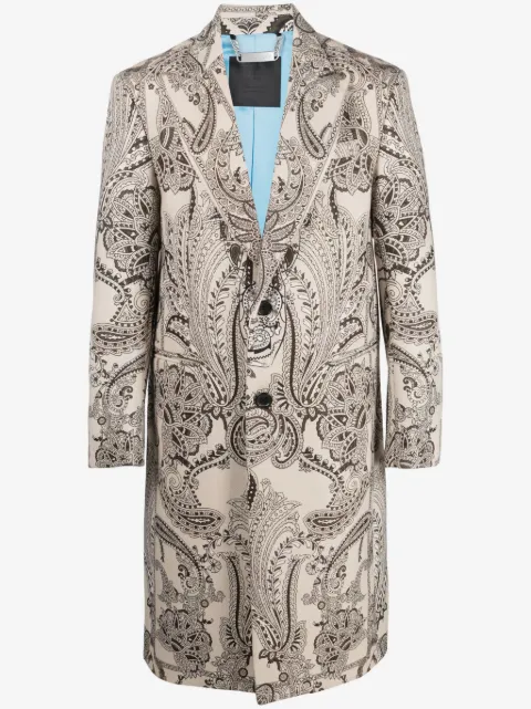 Philipp Plein paisley-print single-breasted coat