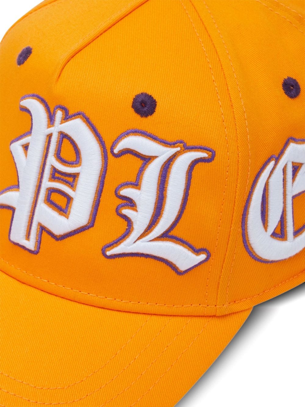 Shop Philipp Plein Logo-embroidered Cotton Cap In Orange