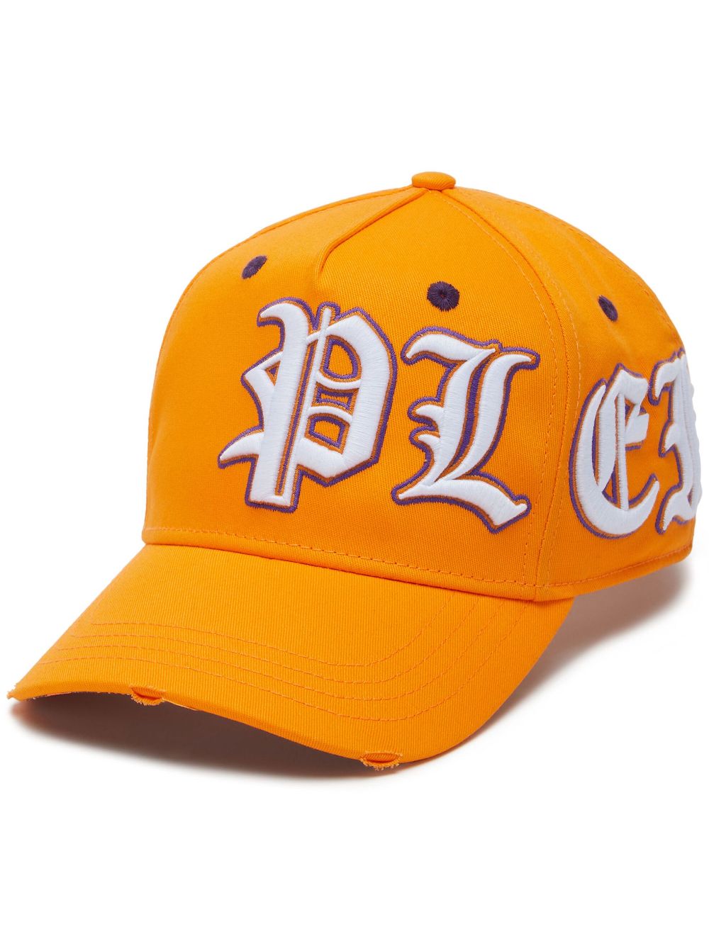 Philipp Plein Logo-embroidered Cotton Cap In Orange