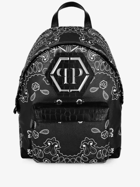 Philipp Plein mochila con placa del logo