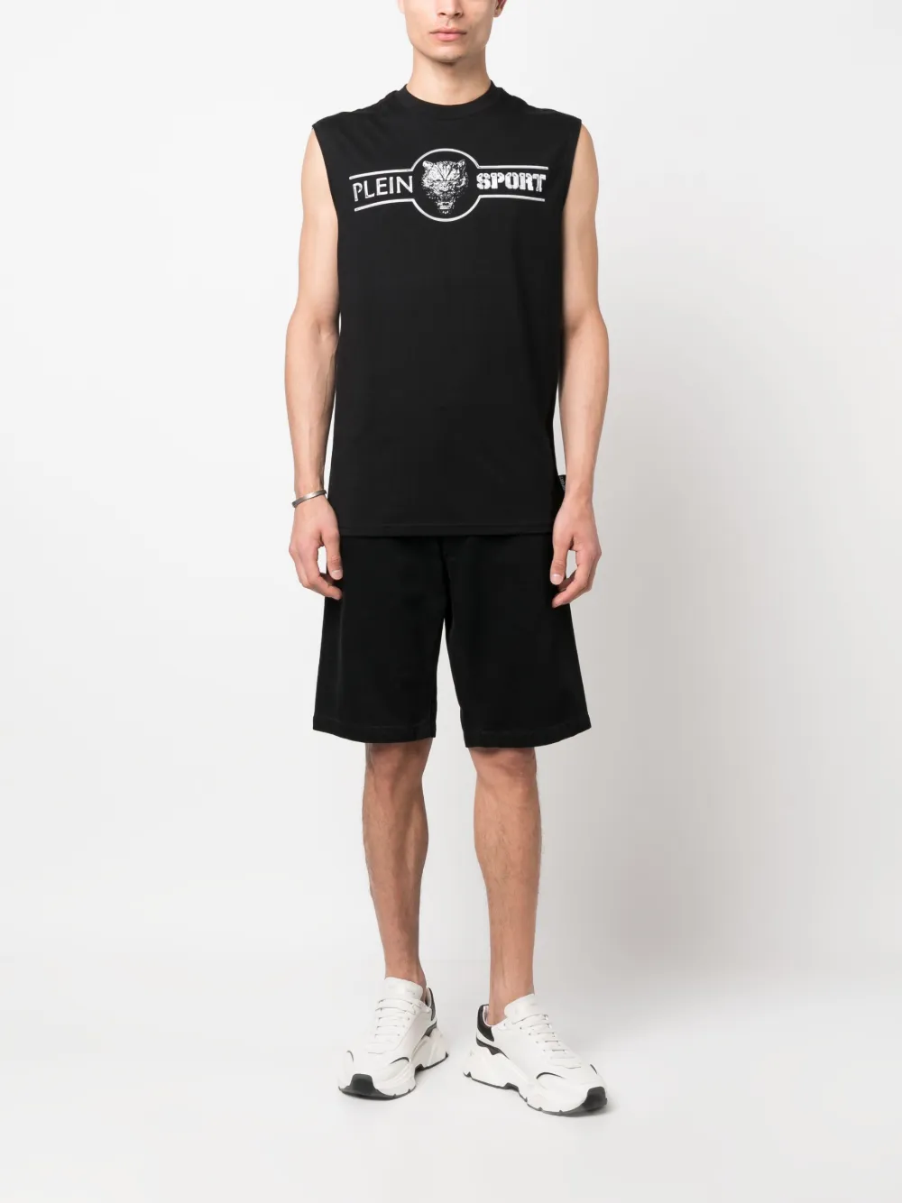 pleinsport Plein Sport Tanktop met logoprint - Zwart