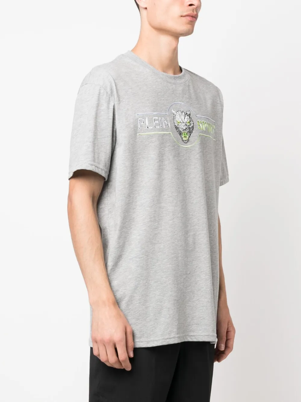 Shop Plein Sport Chrome Scratch Edition T-shirt In Grey