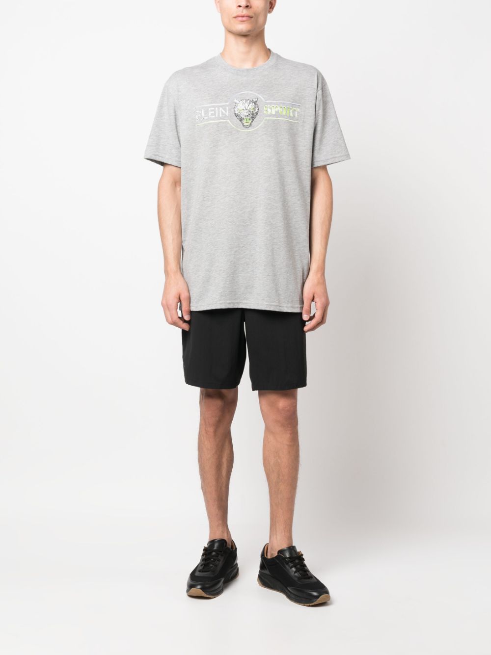 Shop Plein Sport Chrome Scratch Edition T-shirt In Grey