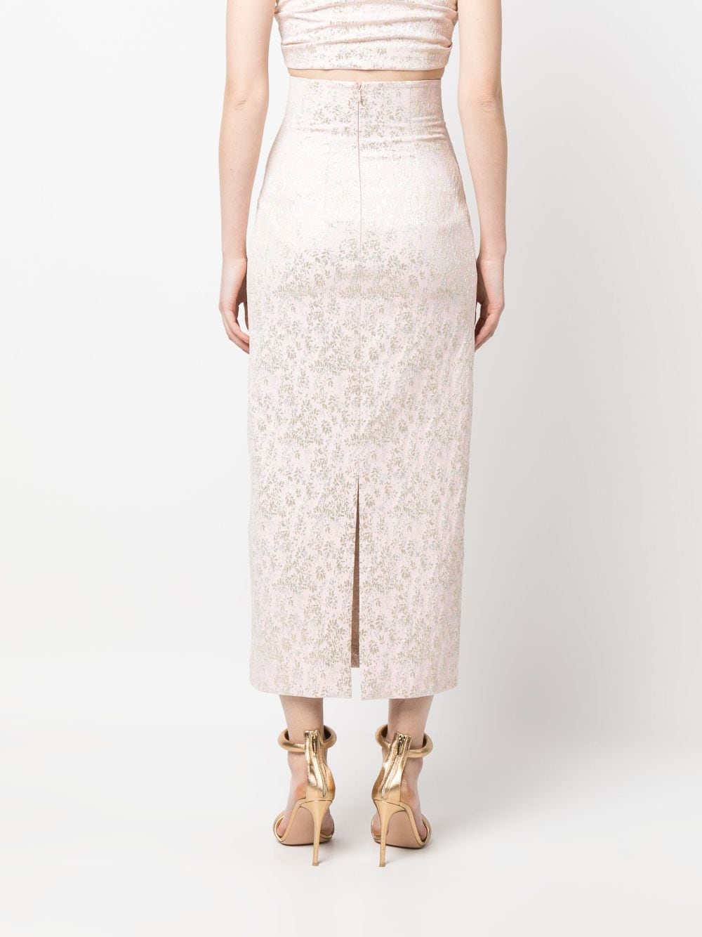 Shop Philosophy Di Lorenzo Serafini Jacquard Pencil Skirt In Rosa