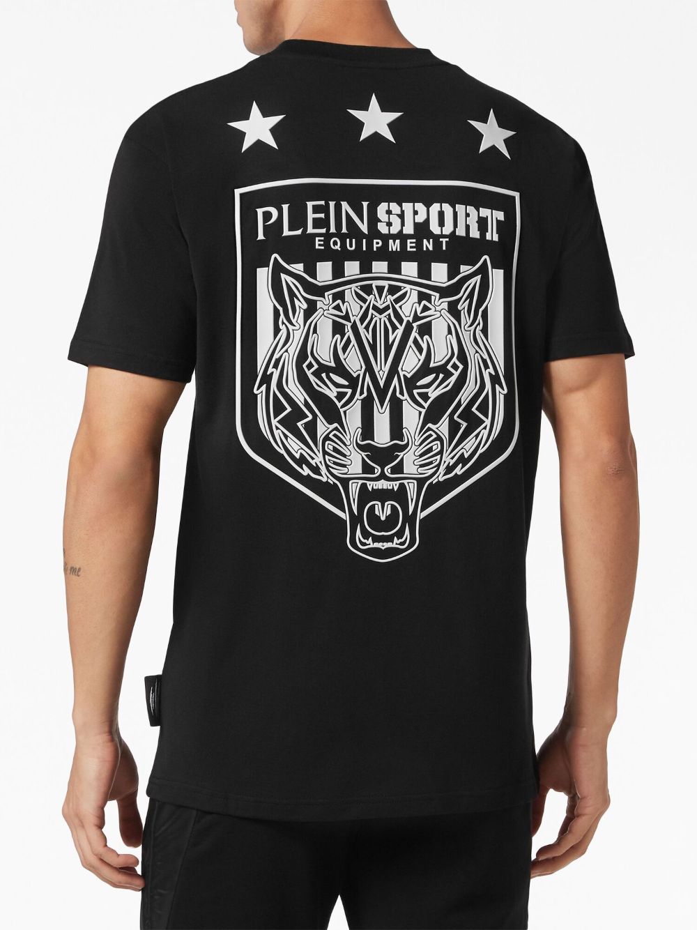 Shop Plein Sport Tiger Crest Edition Cotton T-shirt In Black