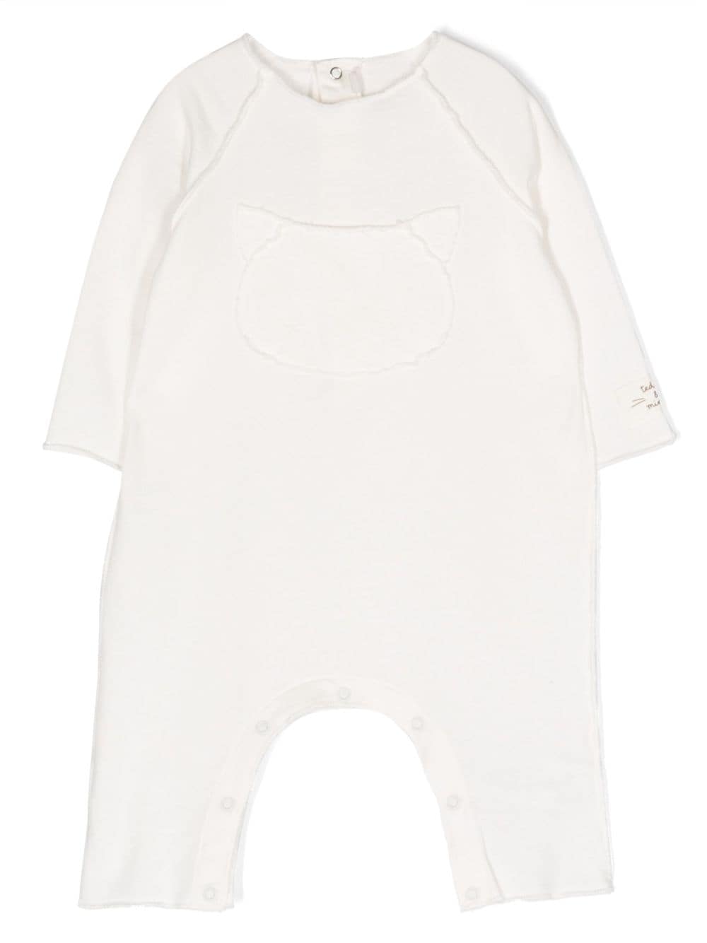 Teddy & Minou Babies' Logo-detail Cotton Romper In Neutrals