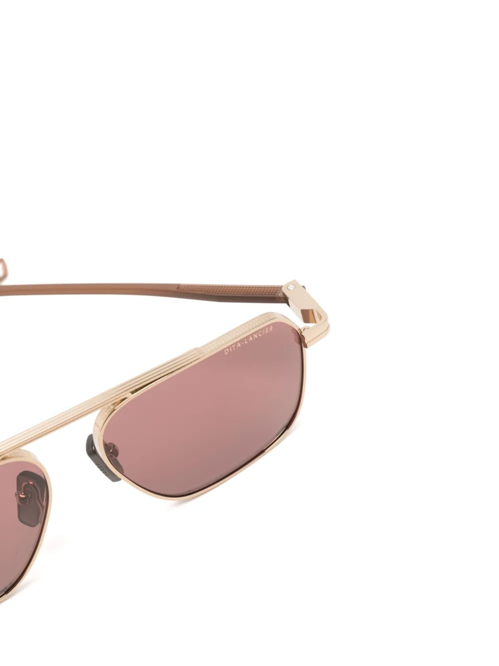 Shop Dita Eyewear Square Pilot-frame Sunglasses In Brown