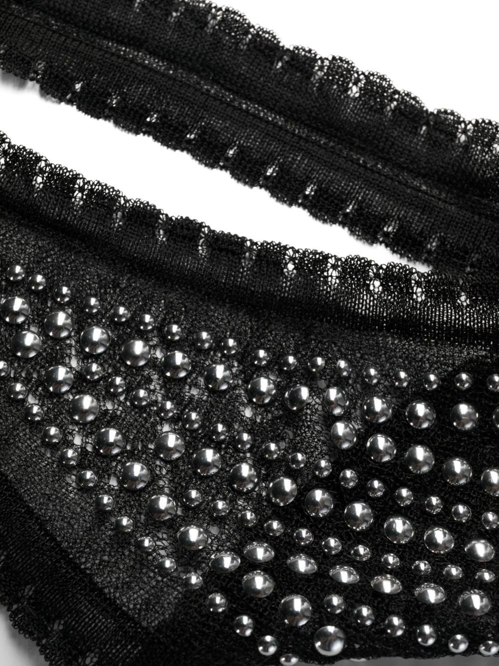 Shop Paco Rabanne Bead-embellished Bra In Black