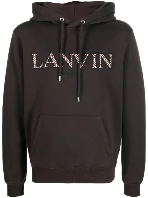 Lanvin embroidered-logo cotton hoodie