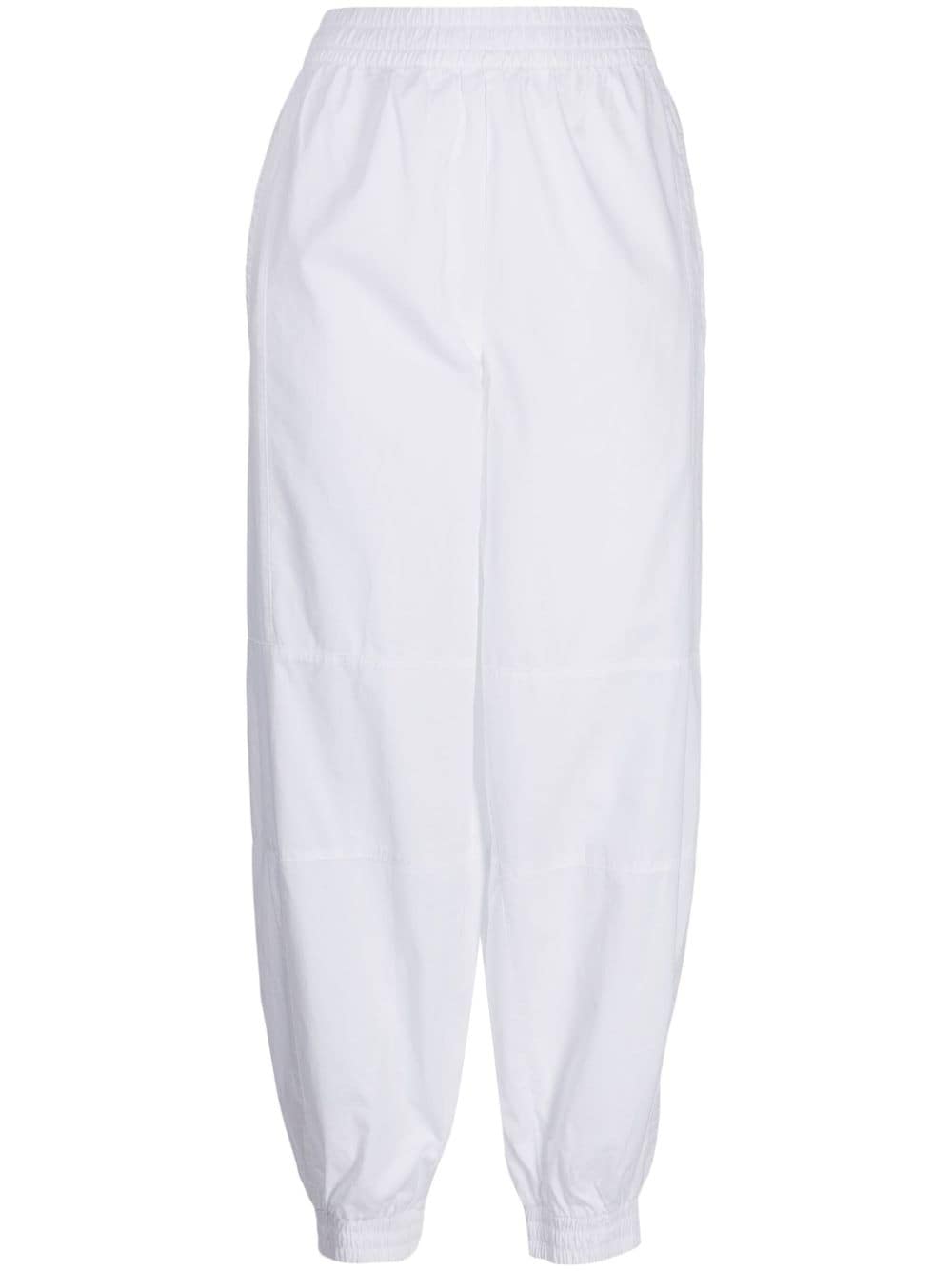 lacoste pantalon de jogging en coton à taille élastiquée - blanc