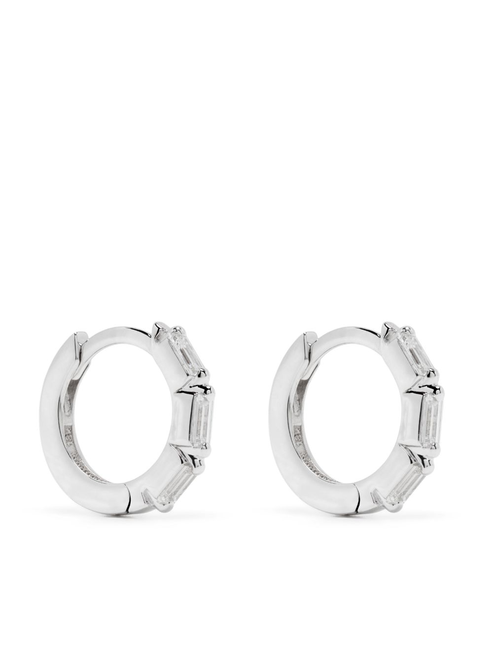 18kt white gold diamond huggie earrings