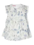 Miss Blumarine floral-print ruffled dress - Neutrals