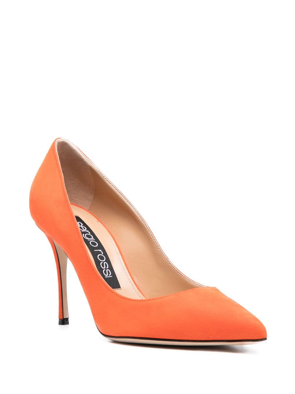 Shop Sergio Rossi Godive 95mm Suede Pumps In Orange