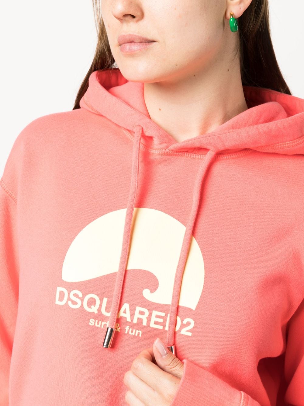 Shop Dsquared2 Logo-print Cotton Hoodie In Rosa