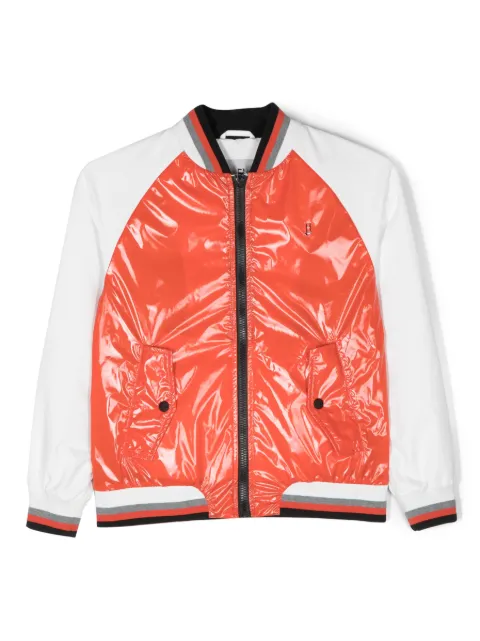 Herno Kids chamarra bomber con logo estampado