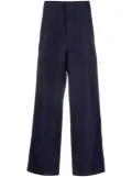 Giorgio Armani wide-leg linen-blend trousers - Blue