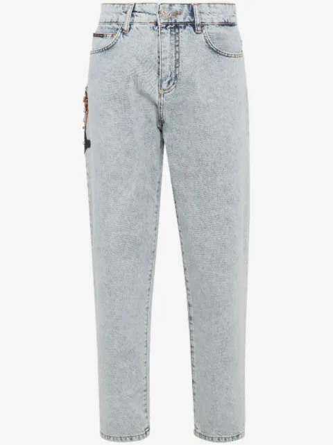Philipp Plein appliqué-detail tapered jeans 