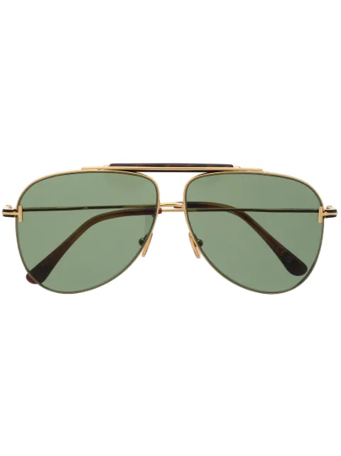TOM FORD Eyewear polished pilot-frame sunglasses