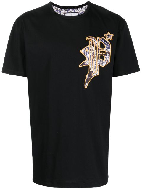 Philipp Plein paisley-print logo-patch T-shirt Men