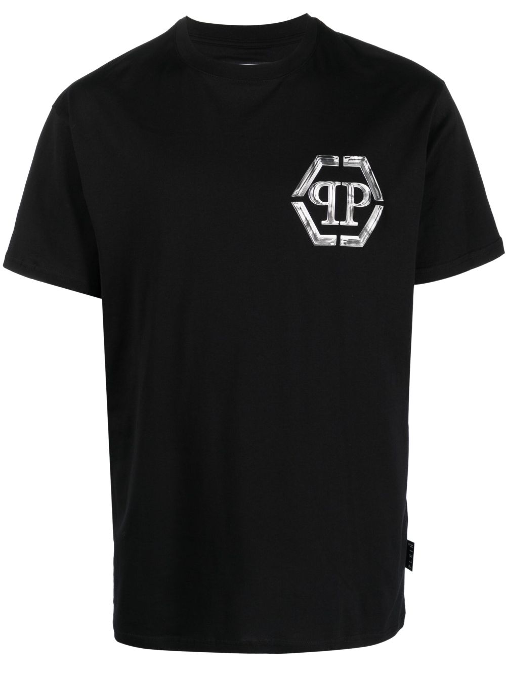 Shop Philipp Plein Ss Pp Glass Logo-print T-shirt In Black