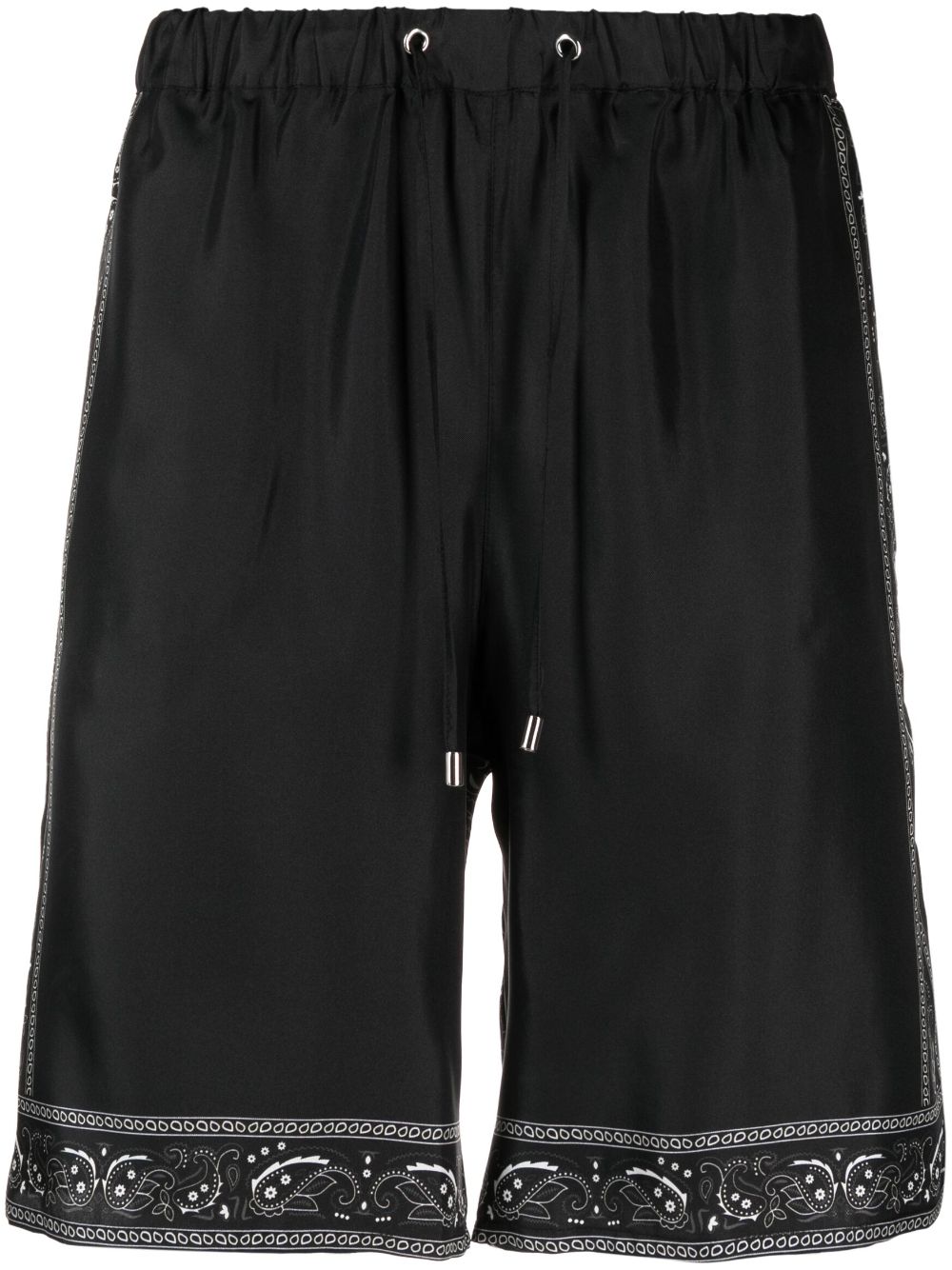 Philipp Plein Skull-print Silk Shorts In Black
