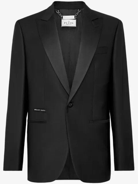 Philipp Plein logo-plaque single-breasted blazer