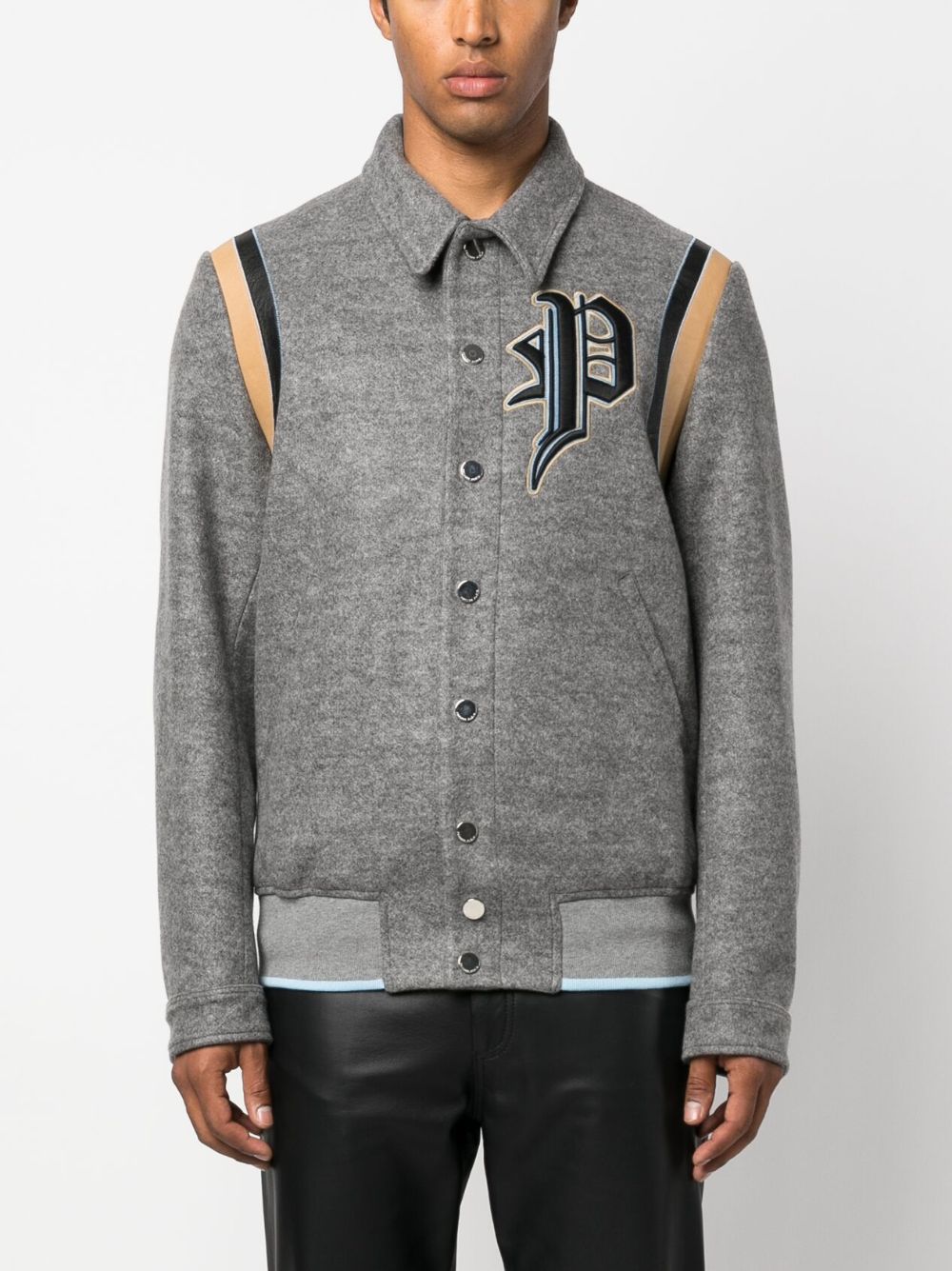 Philipp Plein logo-applique cotton bomber jacket Men