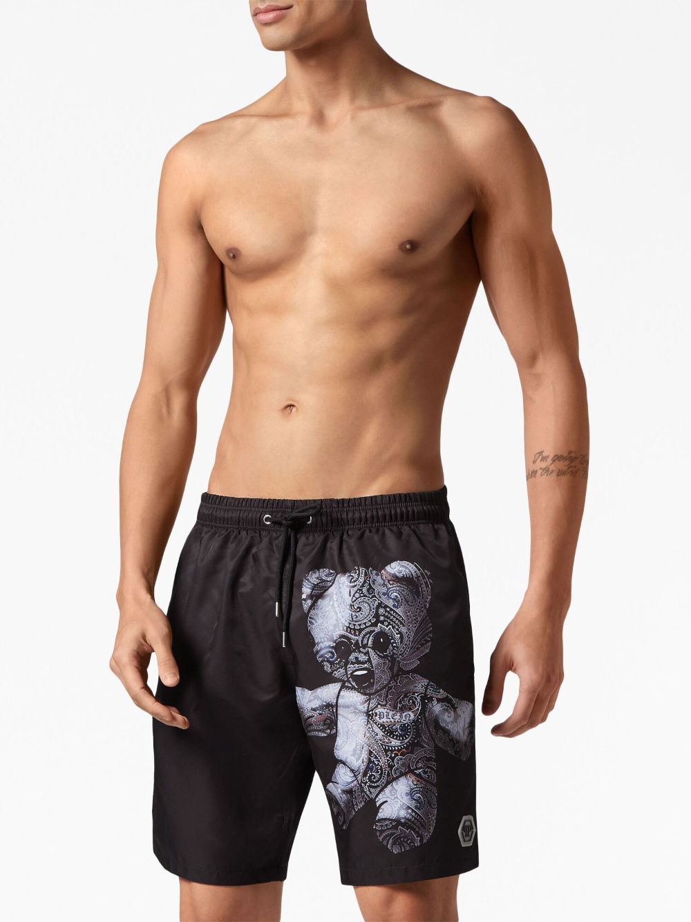 Philipp Plein teddy-bear print swim shorts Men