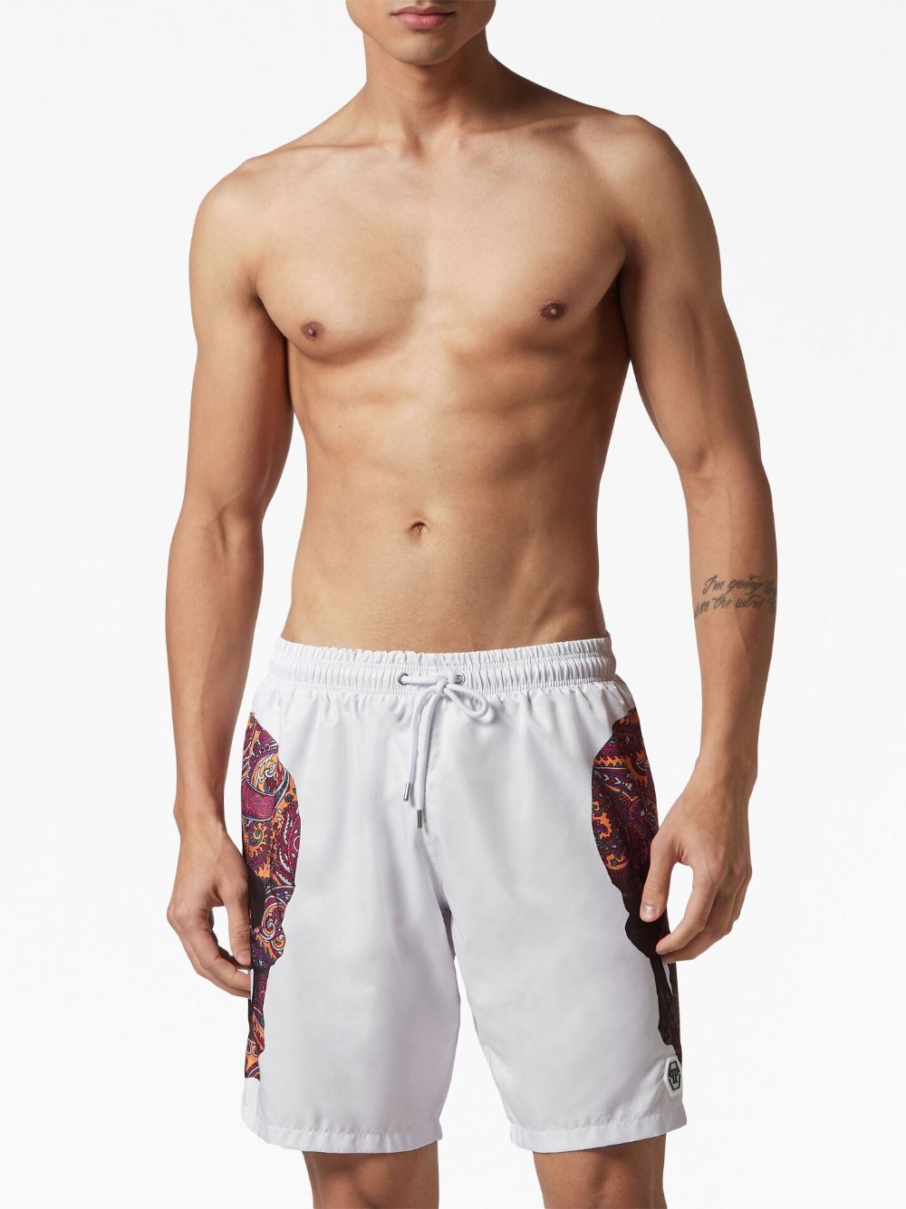 Philipp Plein skull-print drawstring swim shorts Men