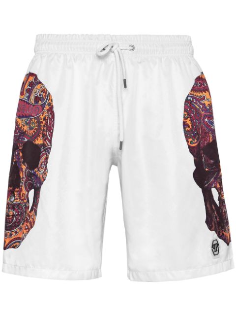 Philipp Plein skull-print drawstring swim shorts Men