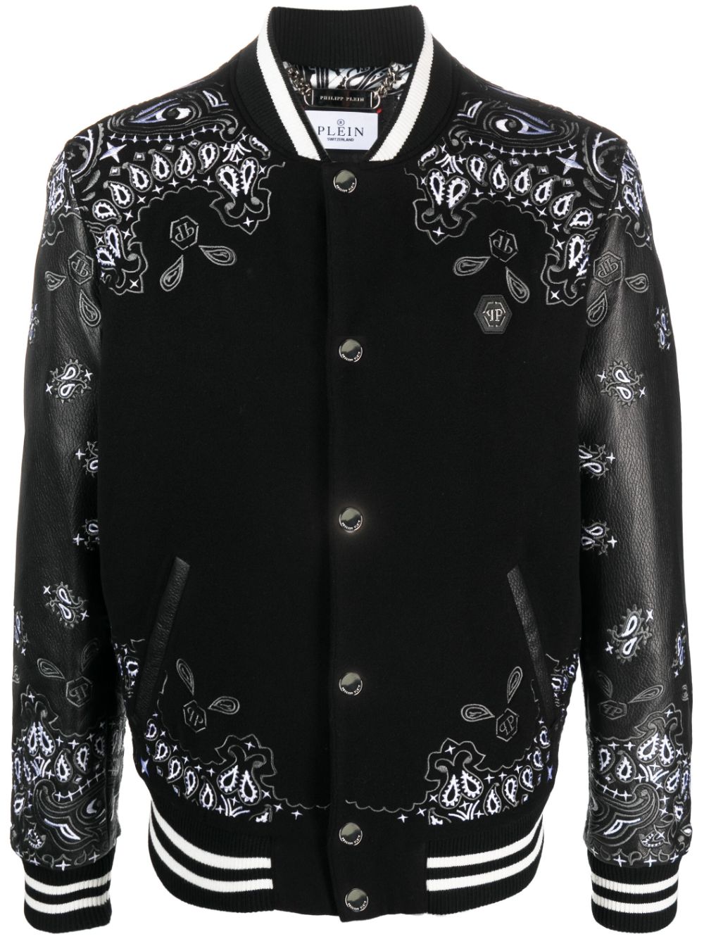 Philipp Plein paisley-print bomber jacket - Black