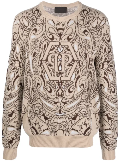 Pull à imprimé cachemire - Philipp Plein - Modalova