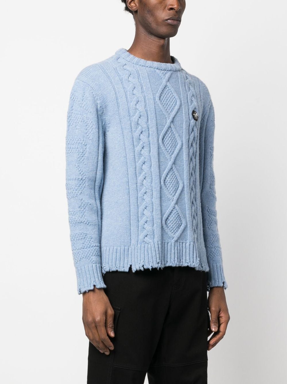 Shop Philipp Plein Skull-motif Lambswool Jumper In Blue