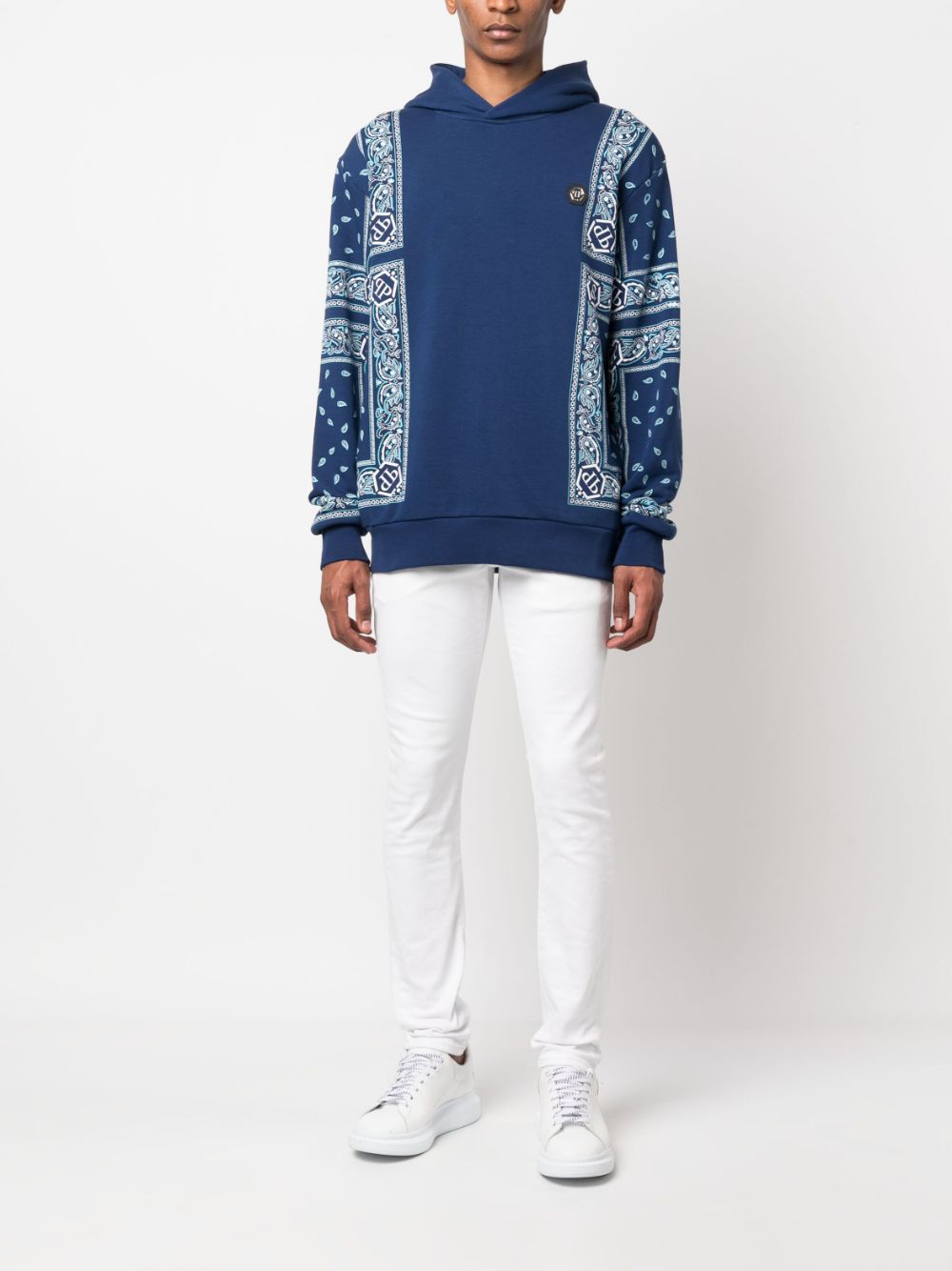 Philipp Plein Hoodie met paisley-print - Blauw