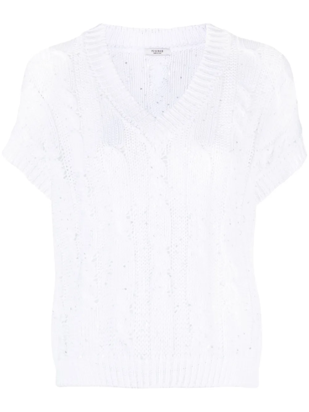 Peserico knitted V-neck top - White