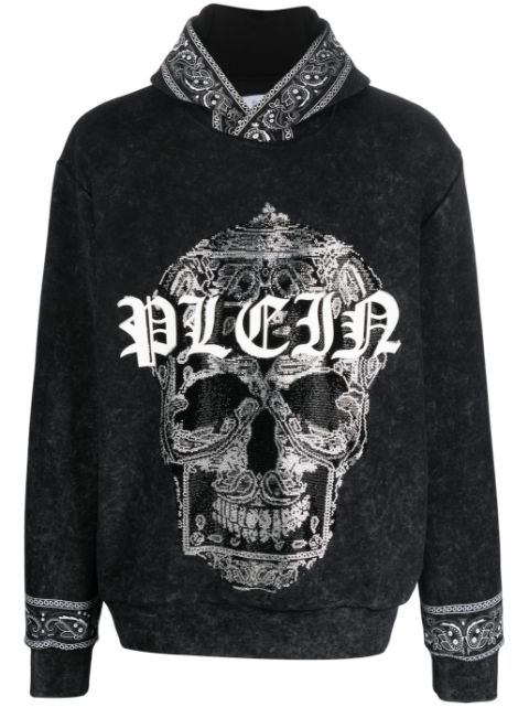 Philipp Plein logo-print skull hoodie Men