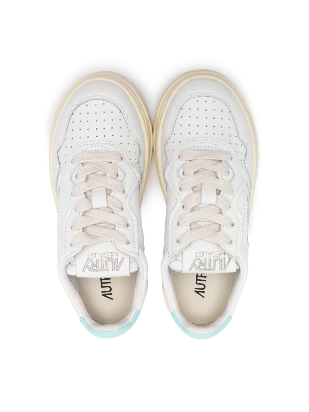 Shop Autry Medalist Contrast-heel Low-top Leather Sneakers In White
