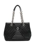 Philipp Plein Hexagon quilted leather shoulder bag - Black