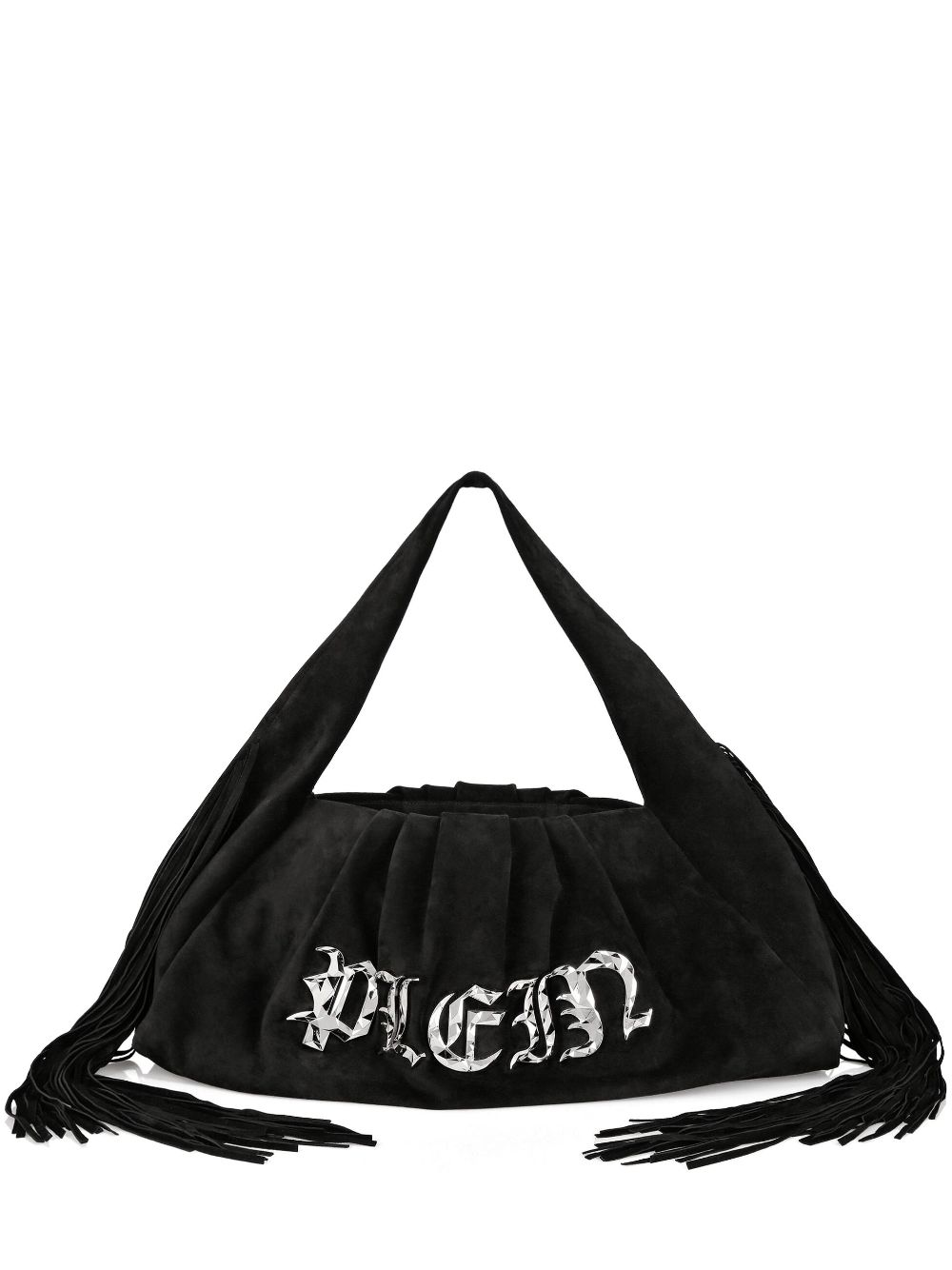 Philipp Plein large Gothic Plein suede bag - Black