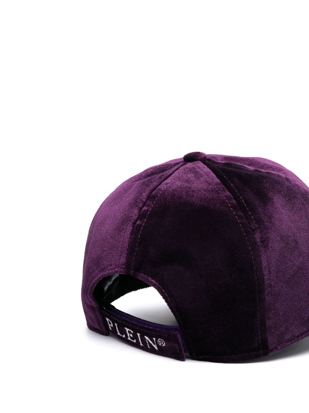 Shop Philipp Plein Velvet-effect Baseball Cap In Purple