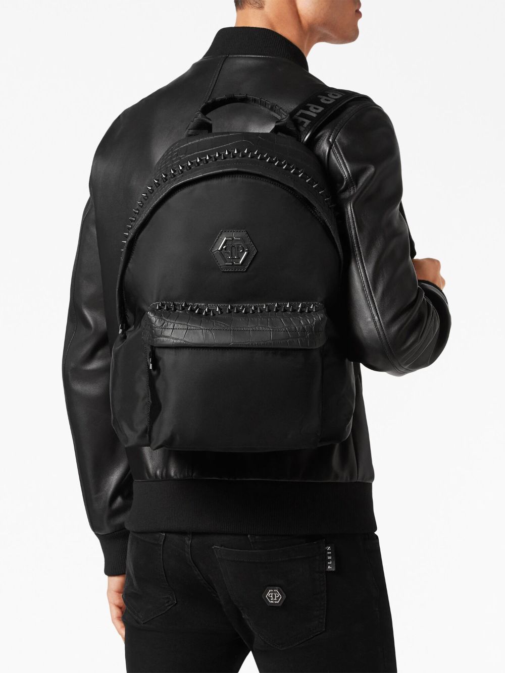 Philipp Plein Rugzak met logopatch - "02 black"