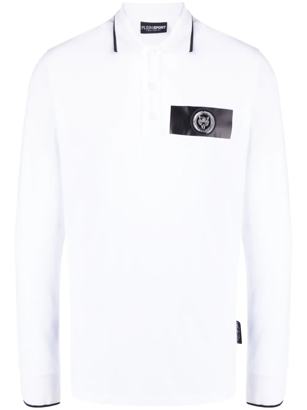 long-sleeve cotton polo shirt