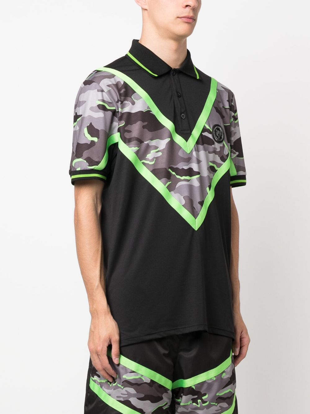 Shop Plein Sport Amazon Edition Cotton Polo Shirt In Black
