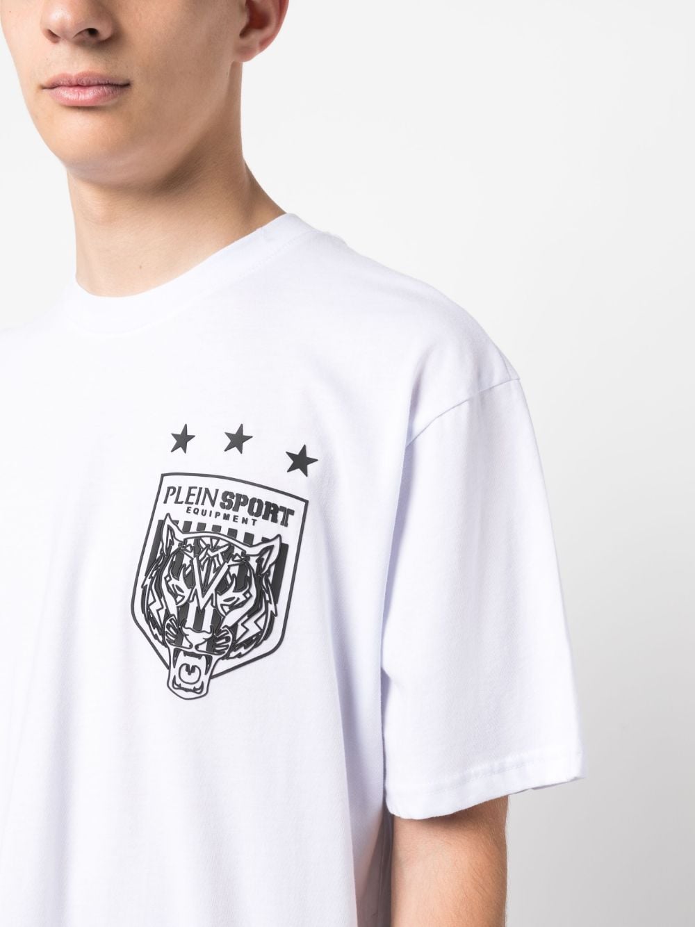 Shop Plein Sport Tiger Crest Edition T-shirt In White