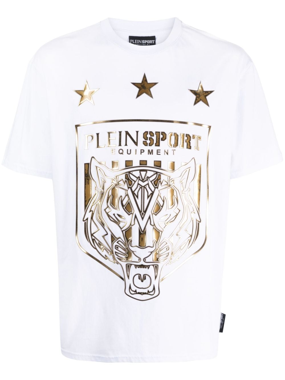 Plein Sport Tiger-print Short-sleeve T-shirt In White
