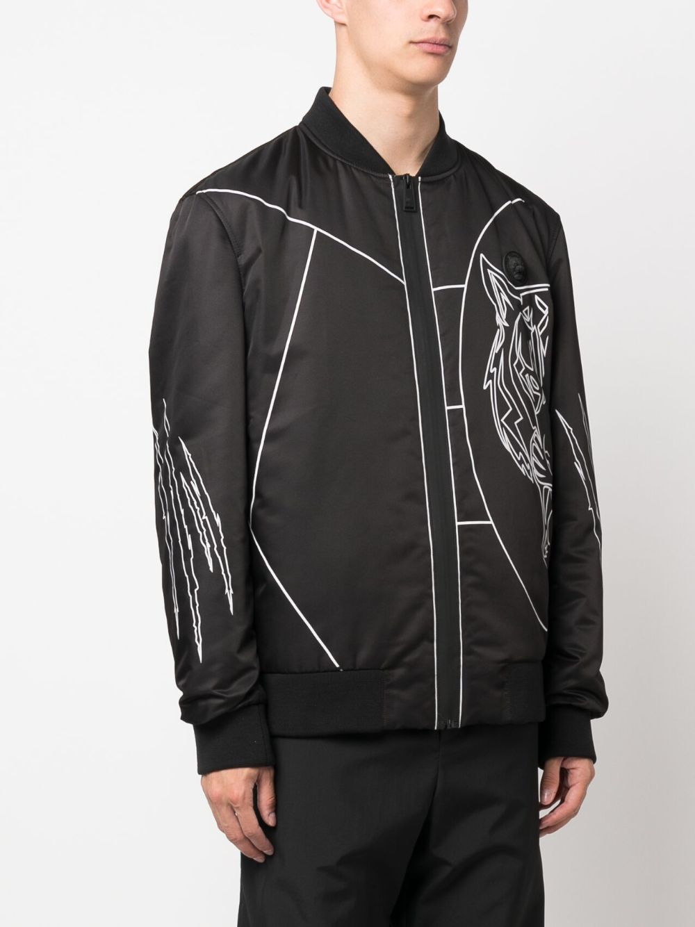 Shop Plein Sport Tiger Court Edition Bomber Jacket In Black