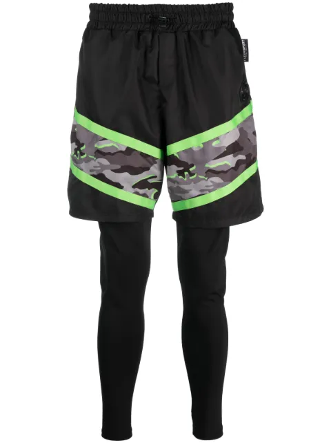 Plein Sport camouflage-print layered legging 