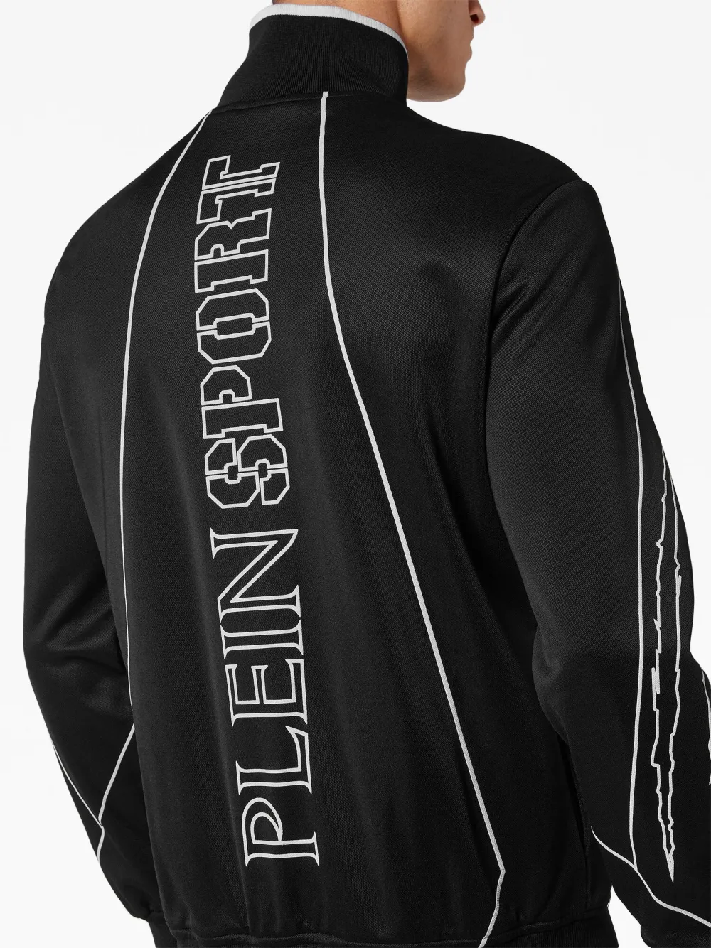 Plein Sport Graphic-print Track Jacket In Black