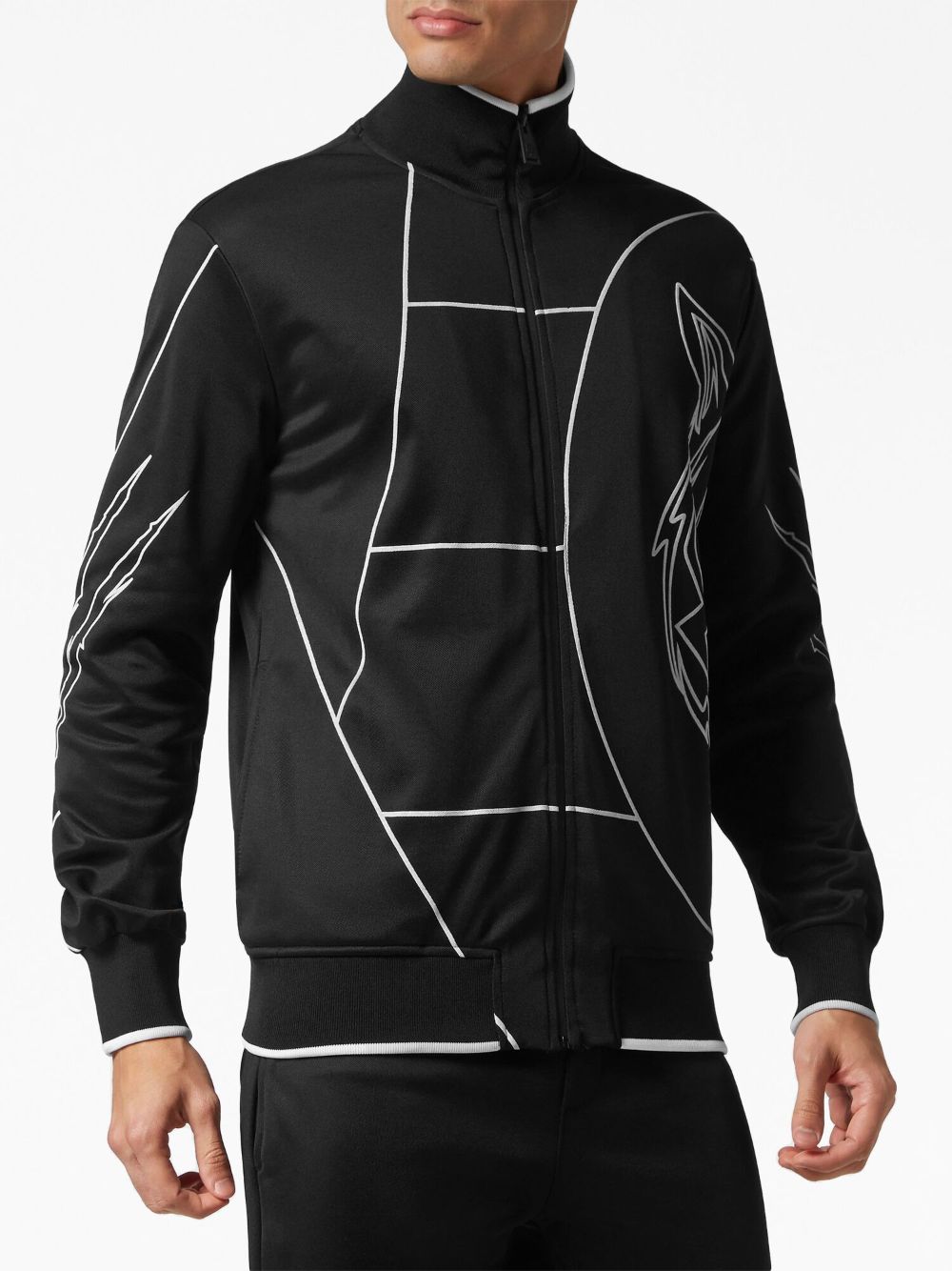 Shop Plein Sport Graphic-print Track Jacket In Black